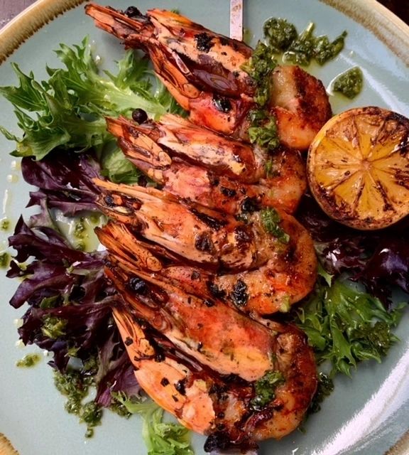 Grilled Prawns with Salsa Verde